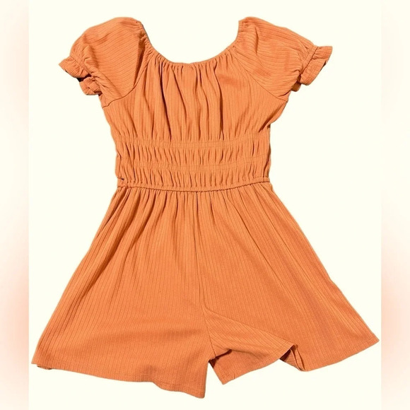Art class girls large 10/12 romper dress orange terracotta color | spring summer - Picture 2 of 5